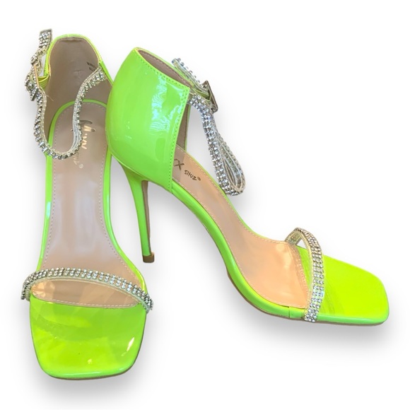 NEW Mixx Shuz Neon Green Maritza Heels Size 8.5 - Picture 3 of 8